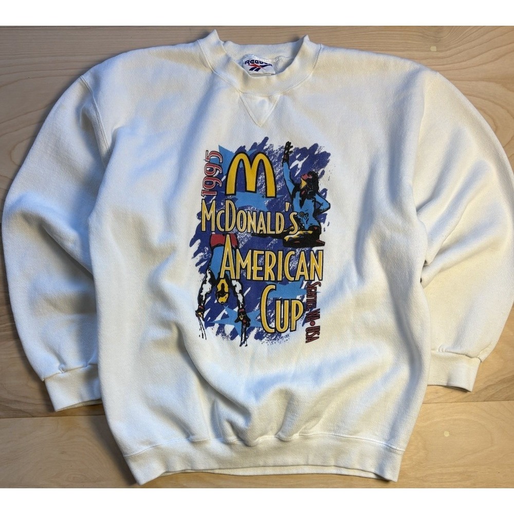 Vintage Reebok 1995 McDonalds American Cup Seattle‎ Gymnastics Sweatshirt Large